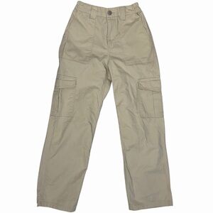 BDG Relaxed Elastic Waist Cargo Pants Cream Khaki Size 26 Y2K Utility Streetwear